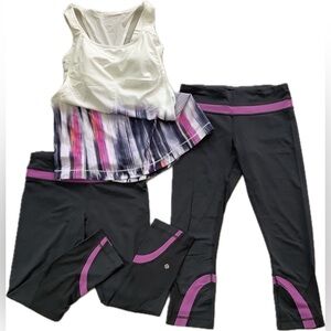 Lululemon Bundle: 2 Run Inspire Crop II and a Run For Your Money Tank, Sz. 6